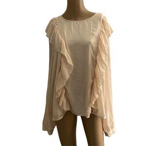 NWT SZ UK 20 / US 16 In the Style Long Sleeve Chiffon Blouse  w Ruffle Accents i